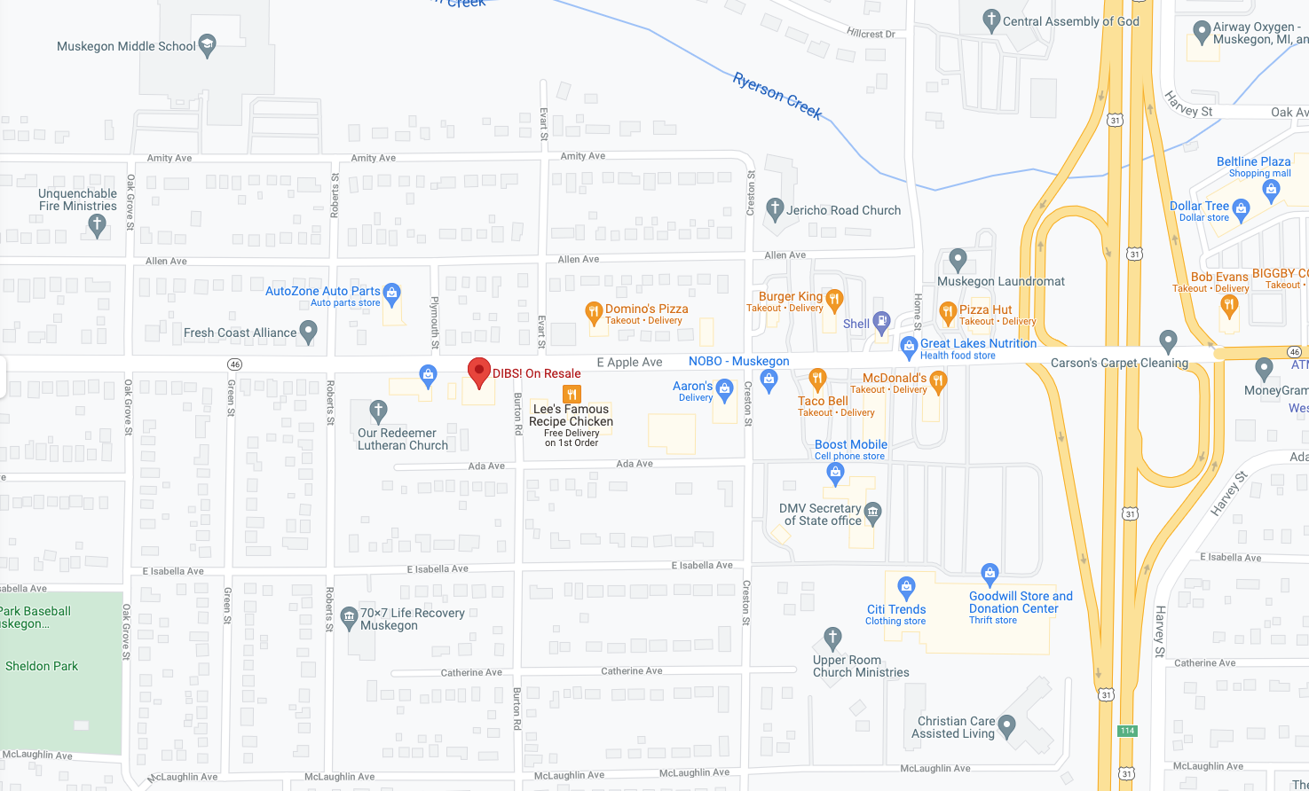 Map of DIBS! On Resale